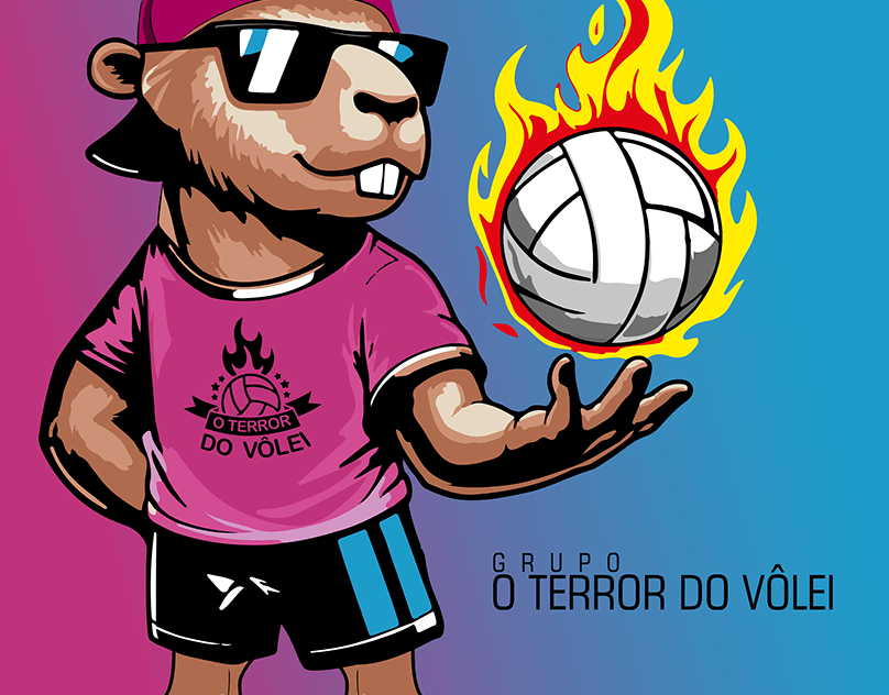 Ilustracao-Capivara-Time-de-Volei